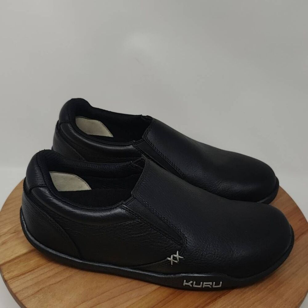 Kuru Kivi Slip on Casual Shoes- Womens- Size 9.5-Black-Leather-Loafers Sneakers
